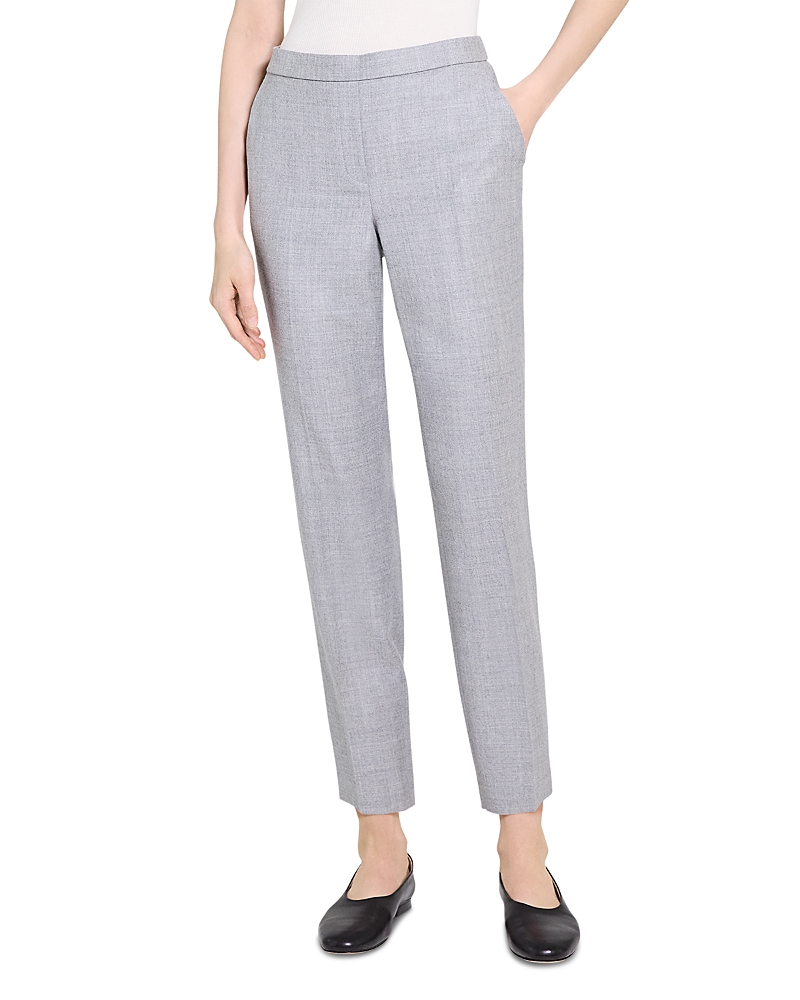 Theory Sleek Flannel Treeca Pull On Pant In Gray