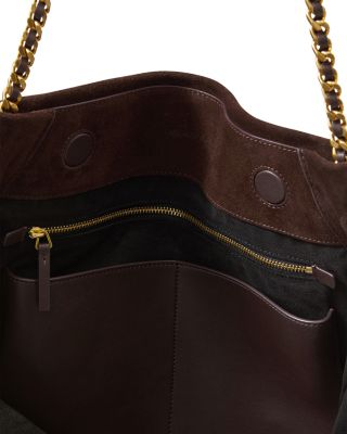 Large Suede Fringe Slouch Shoulder Bag