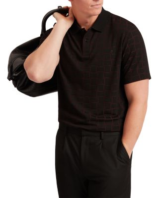 Eduard Short Sleeve Square Jacquard Polo