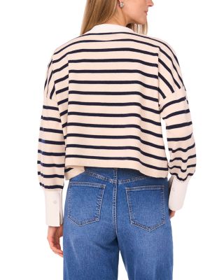 Striped Button Front Sweater