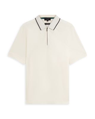 Cophen T Texture Zip Neck Polo Shirt