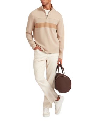 VIKTORO T Stitch Contrast Panel Half Zip Top