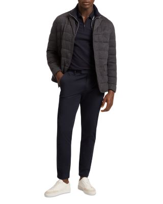 Gerome Fine Knit Quilted Blazer with Mock Neck Liner
