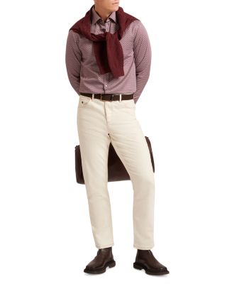 Jozef Slim Fit Mini Geo Print Cotton Shirt