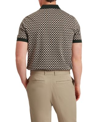 Ernist Short Sleeve Geo Jacquard Cotton Polo