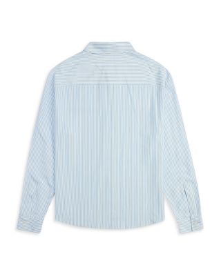 Embroidered Stripe Button Down Shirt