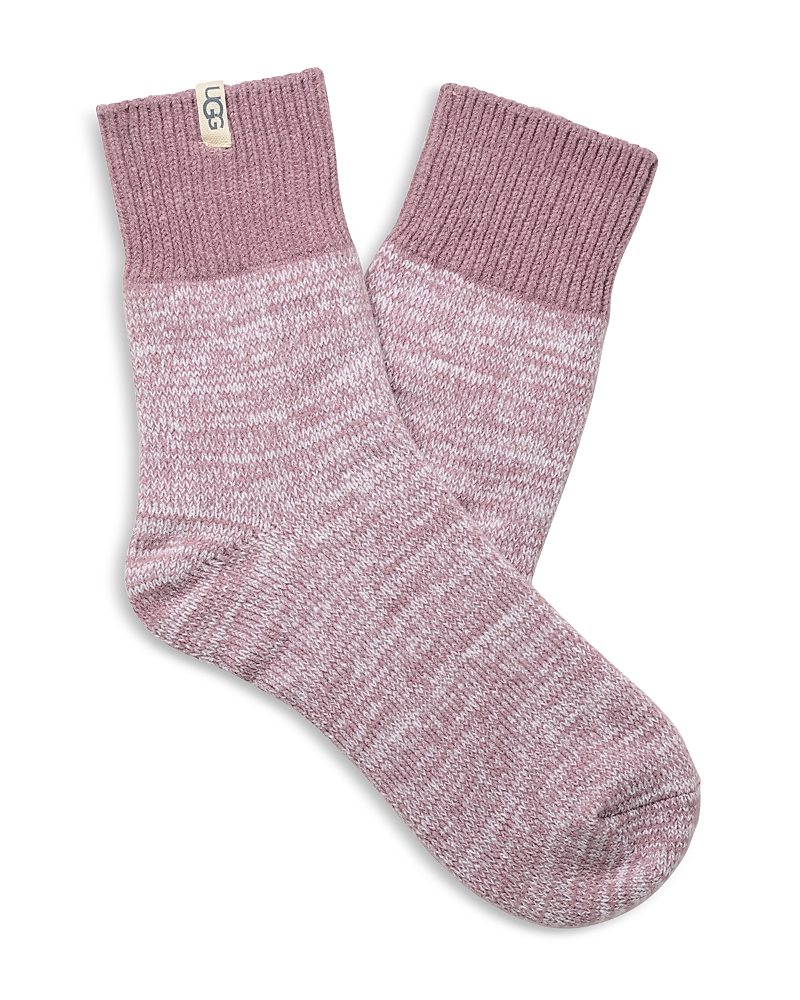 Ugg Rib Knit Slouchy Quarter Socks In Pink