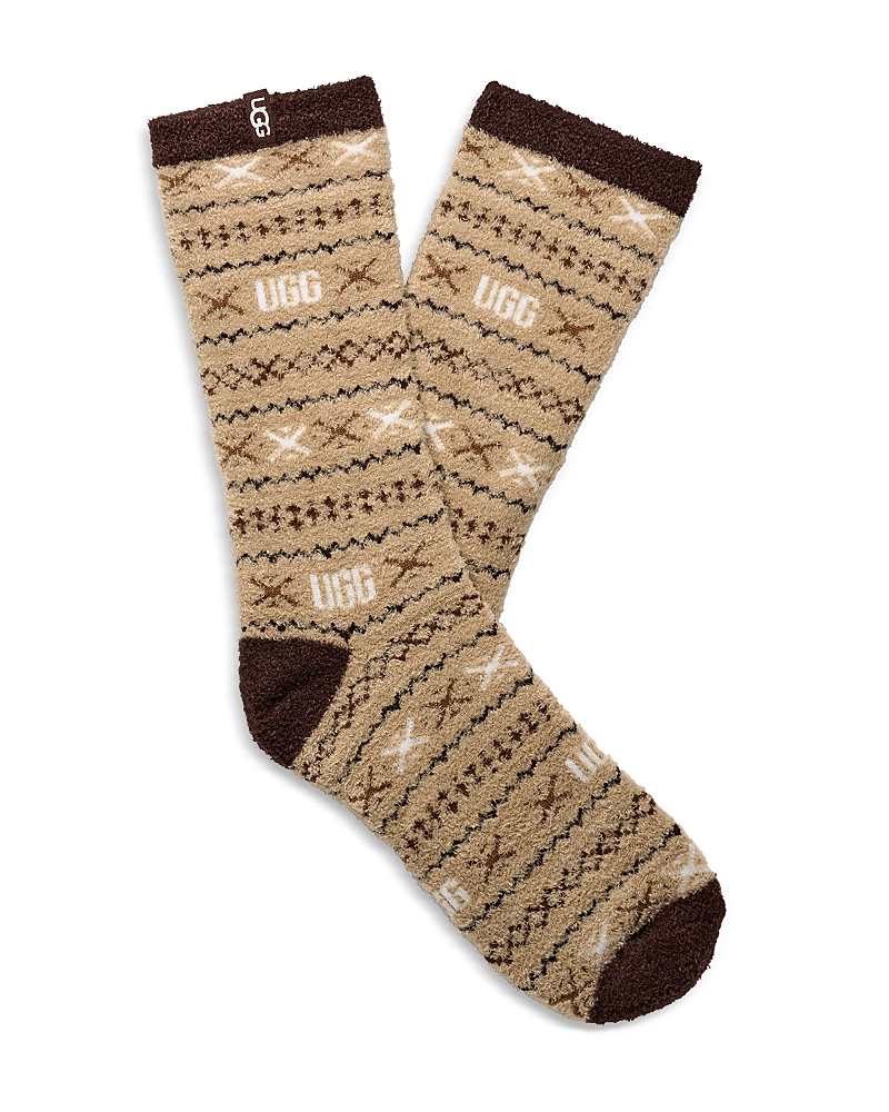 Ugg Leslie Fuzzy Crew Socks In Neutral
