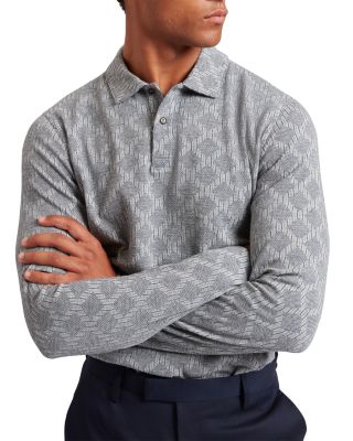 Imlad Long Sleeve Diamond Jacquard Polo