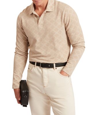 Ted Baker Imlad Long Sleeve Diamond Jacquard Polo