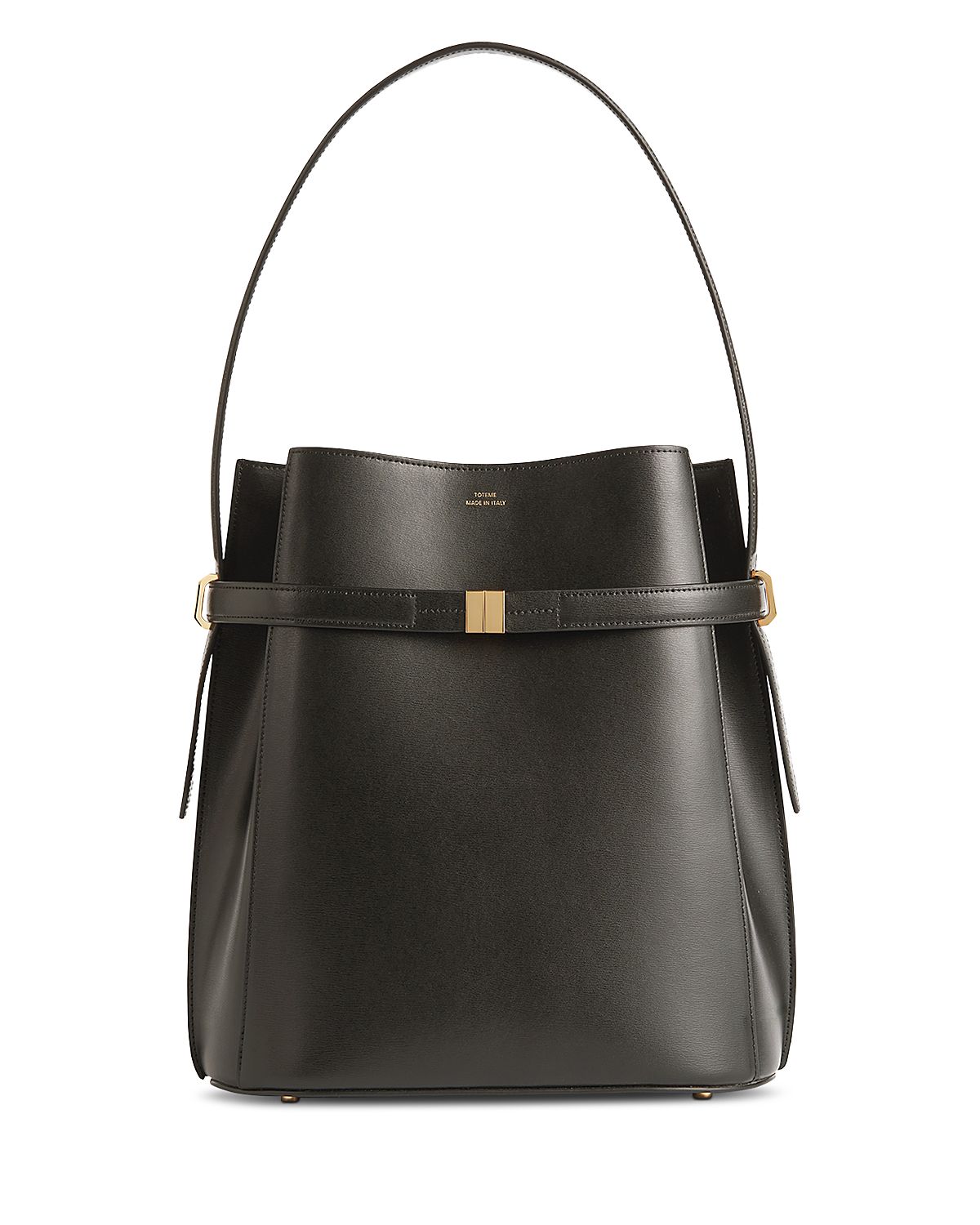 Toteme Belted Smooth Leather Bucket Bag