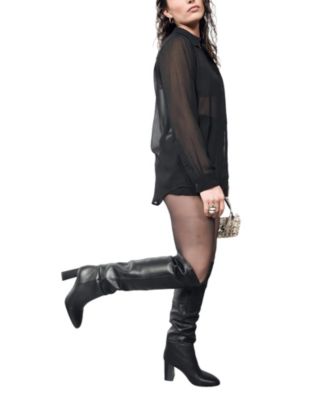  The Empower Sheer Long Sleeve Button Up Shirt