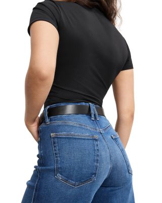 Soft Tech Good Petite Skate Wide Leg Jeans in Indigo891