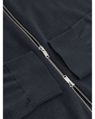 Hampshire Long Sleeved Merino Wool Zip Through Funnel Neck Shirt