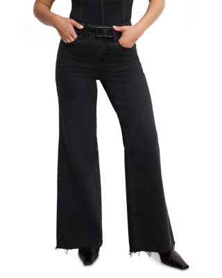 Soft Tech Good Petite Palazzo Jeans in Black391