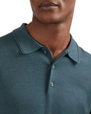 Trafford Long Sleeved Half Button Merino Wool Polo