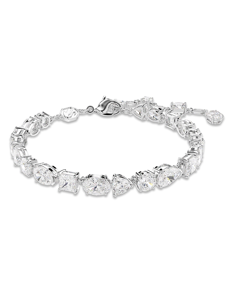 Swarovski Mesmera Mixed Cuts Rhodium Plated Bracelet In Metallic