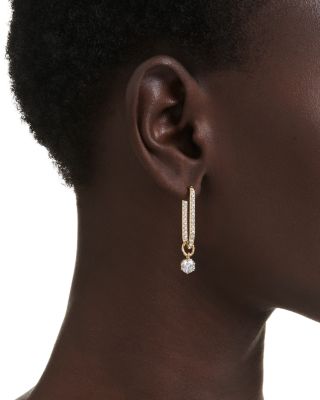 Constella Pav&eacute; Link & Crystal Charm Drop Earrings
