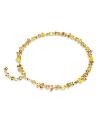 Gema Mixed Cut Crystal Tennis Necklace, 14.12"-15.5"