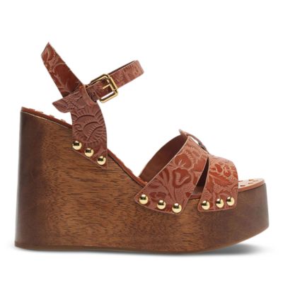 Women's Embossed Wedge Sandals