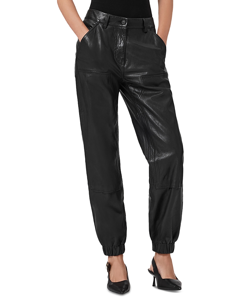 Allsaints El Carpenter Leather Pants In Black