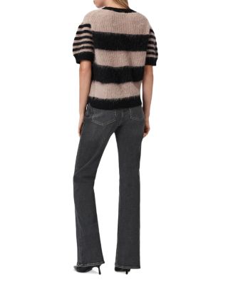 Maisie High Rise Flared Jeans in Washed Grey