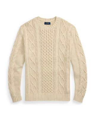 Cotton Cable Knit Crewneck Sweater