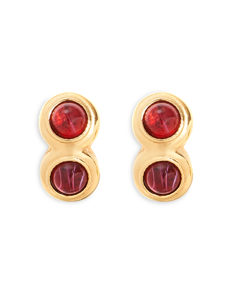 Ben-amun Red Stone Clip On Earrings In Gold