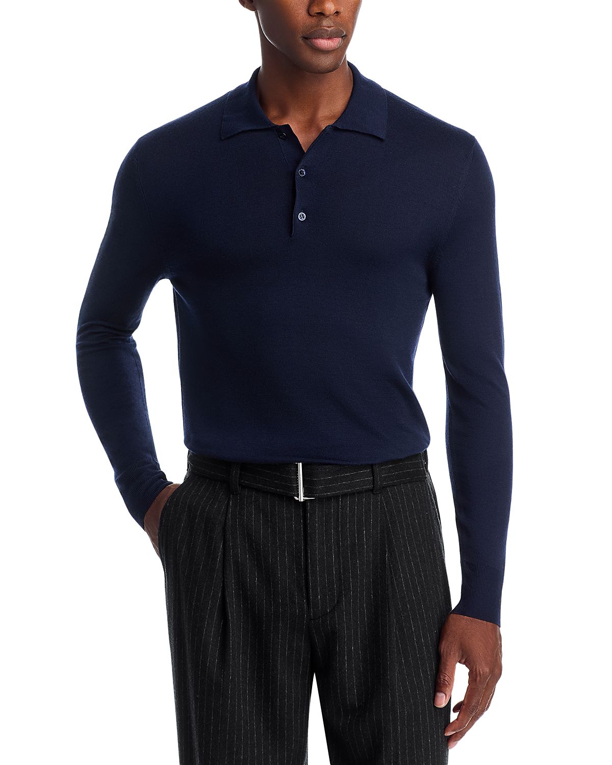 Canali Merino Knit Polo Sweater