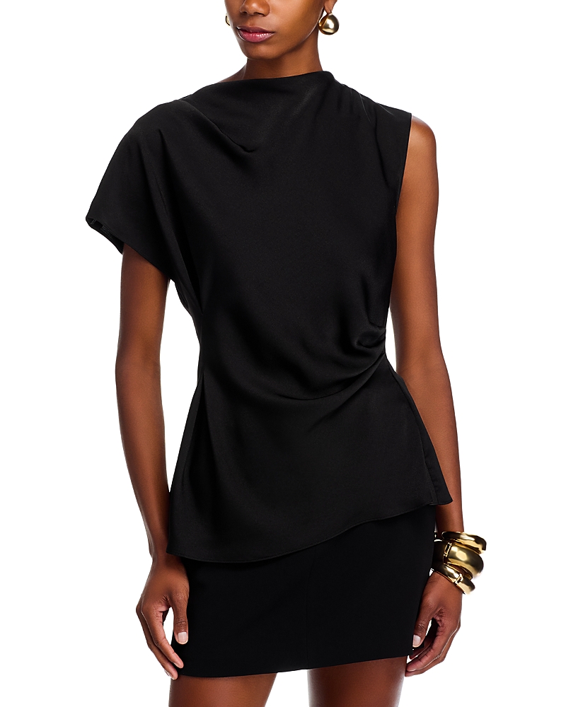 Wayf Nola Draped Top In Black