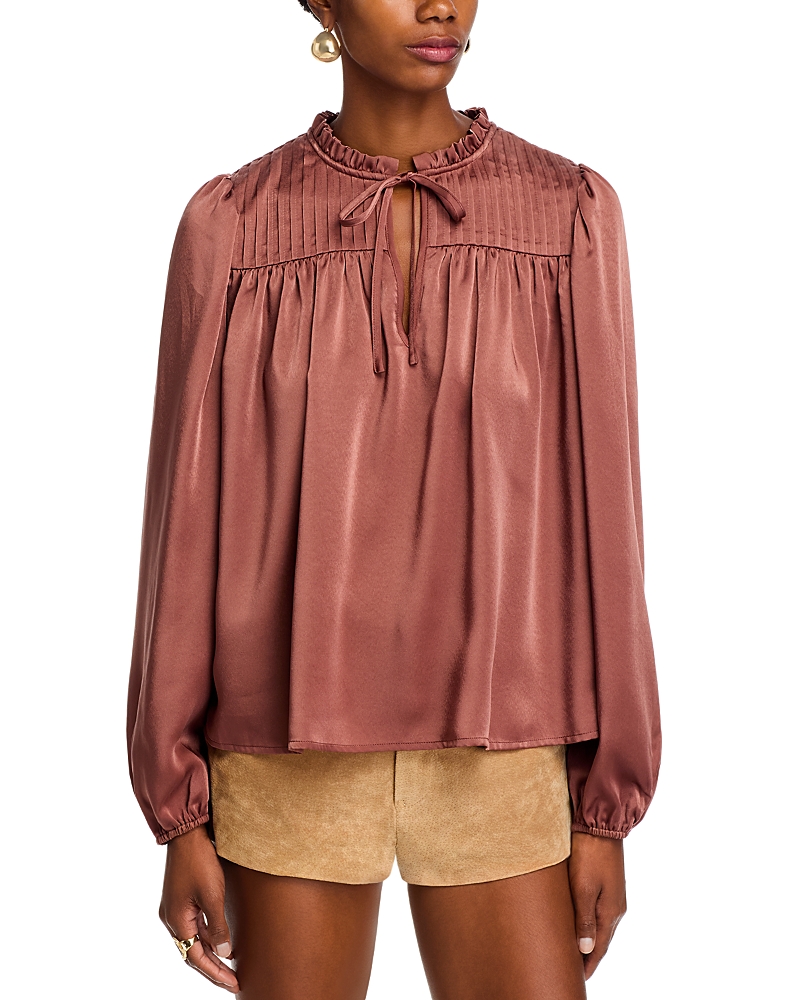 Wayf Anastasia Long Sleeve Blouse In Pink