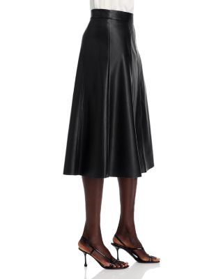 Faux Leather Midi Skirt