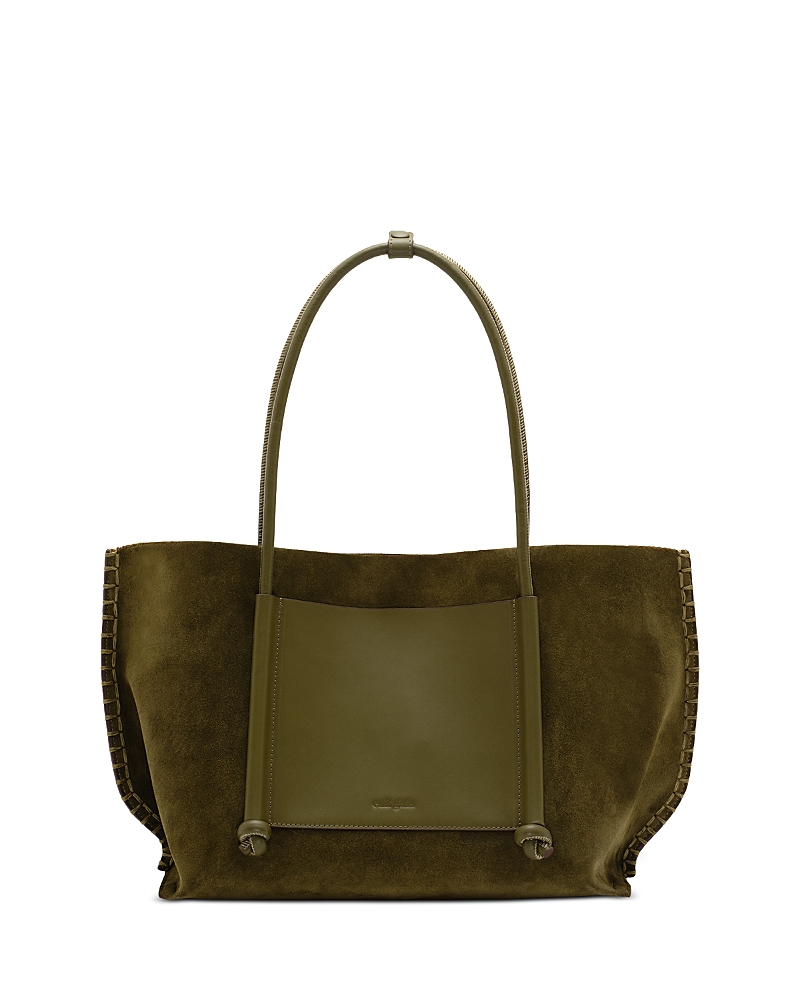 Cult Gaia Rylie Suede Handbag In Green