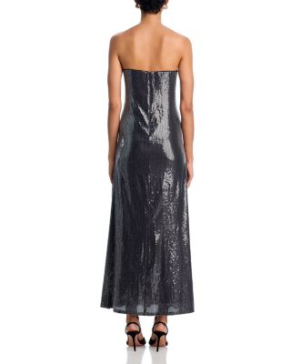 Sequin Strapless Oversized Floral Midi Dress - Exclusive