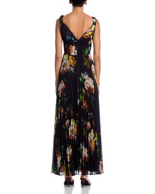 Pleated Floral Sleeveless Guest of Maxi Dress - Exclusive