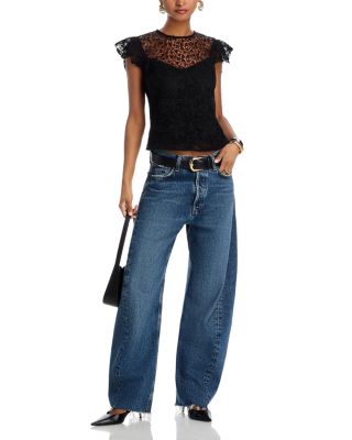 Short Sleeve Lace Top - Exclusive 