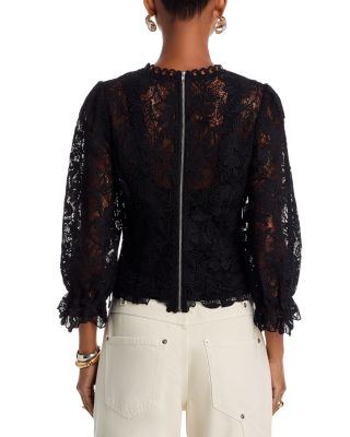 Puff Sleeve Lace Top - Exclusive 