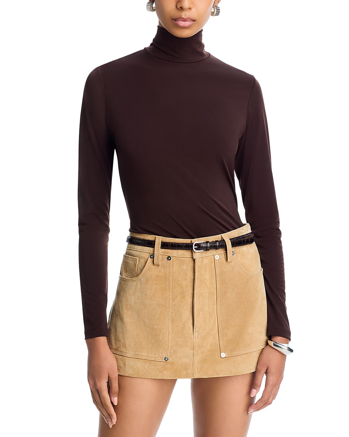 Aqua Turtleneck Jersey Top - Exclusive