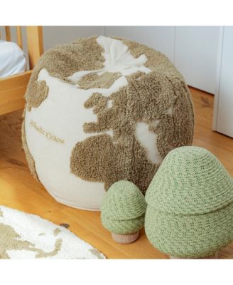 Pouf World Map Rugcycled