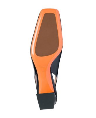  Women's Leather Mid-Heel Slingback