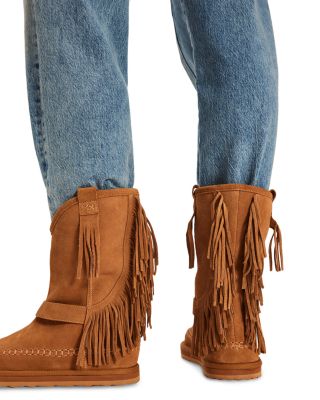 Women's Faye Fringe Pull On Booties