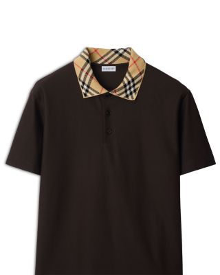 Check Collar Cotton Slim Fit Polo Shirt