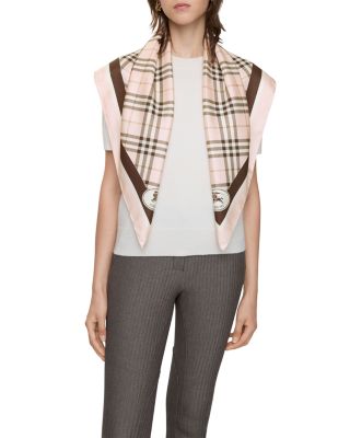 Check Knight Stamp Silk Scarf