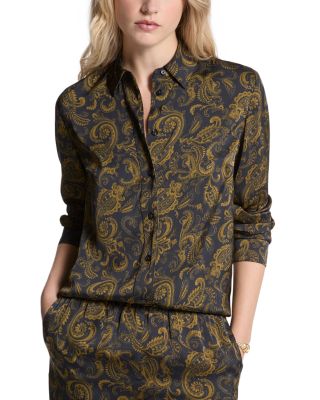 Satin Paisley Long Sleeve Shirt