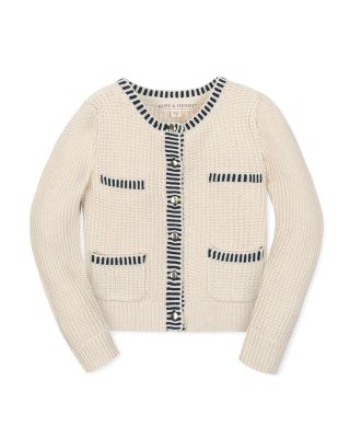 Girls' Organic Puff Sleeve Textured Cardigan Sweater - Baby, Little Kid, Big Kid