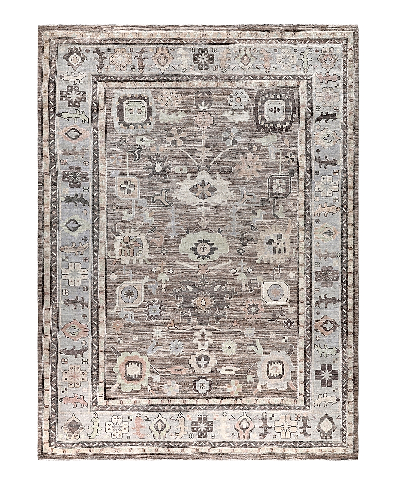 Bloomingdale's Colorful Oushak M0103-32 Area Rug, 10'2x13'8 In Gray