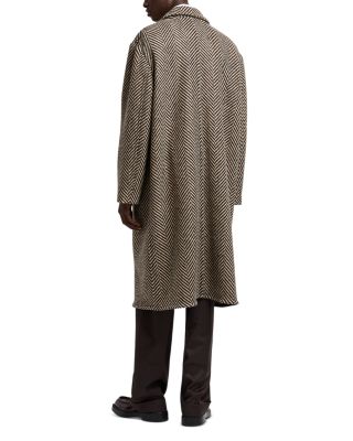 Oversized Tweed Chevron Coat