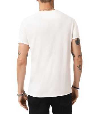 Raw Edge Fine Line Embroidered Tee
