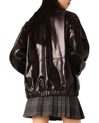 Cracked Faux Leather Jacket