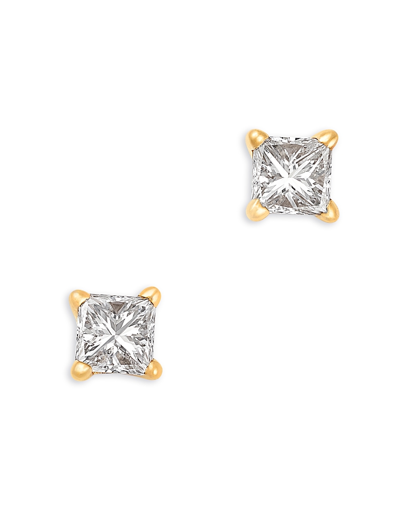 Bloomingdale's Fine Collection Diamond Princess Cut Stud Earrings in 14K Yellow Gold, 0.25 tcw